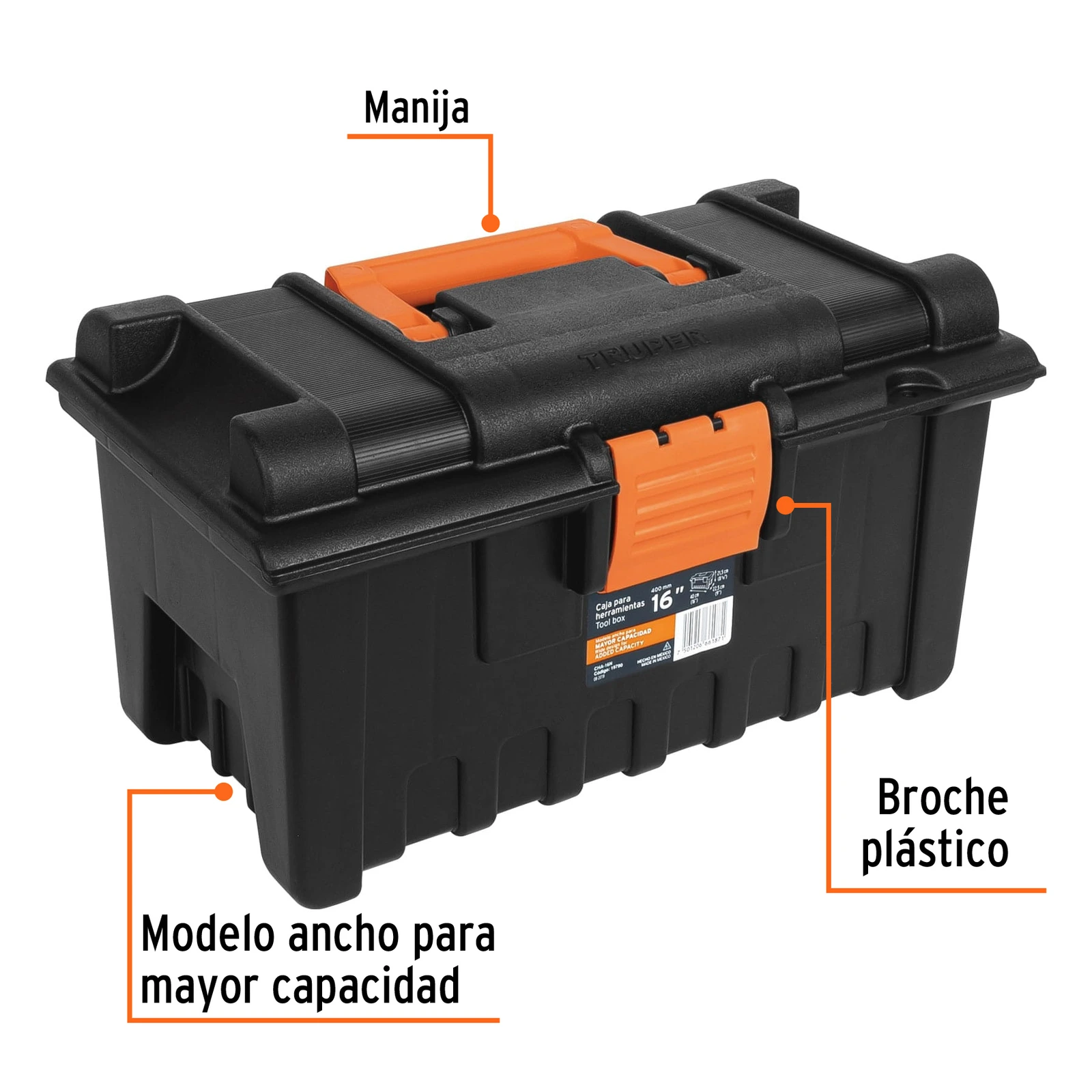 TRUPER CAJA HERRAMIENTAS CHA 16N  40X23X21