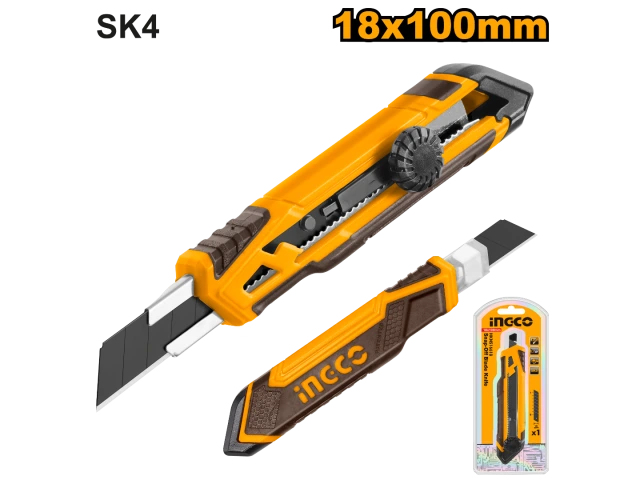 TRINCHETA 18 MM INGCO HKNS16618 CON 1 HOJA MATERIAL SK5 SOFT GRIP
