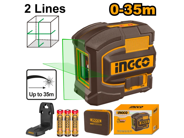 INGCO NIVEL LASER AUTONIVELANTE 35MTS LUZ VERDE H_HLL156601