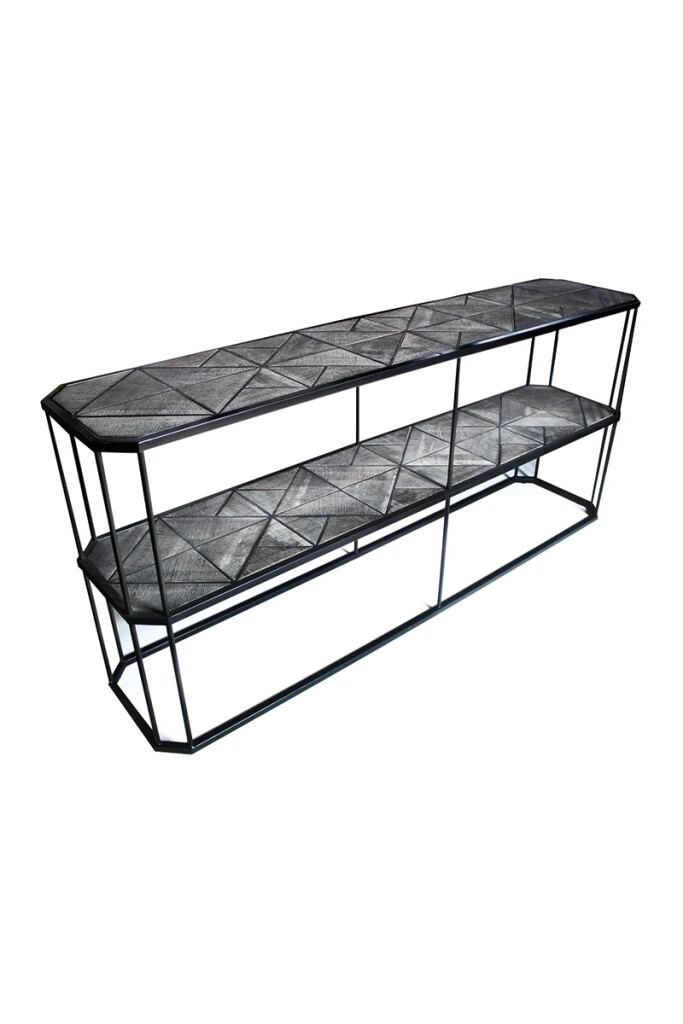 Lombardia C - CONSOLA LOMBARDIA FD156-1 ROBLE/METAL 180X40X80H CM (UNIDAD)