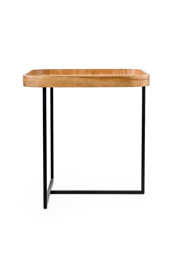 Live - MESA LATERAL LIVE ALTA CINAMOMO NATURAL 55X55X58H CM (UNIDAD)