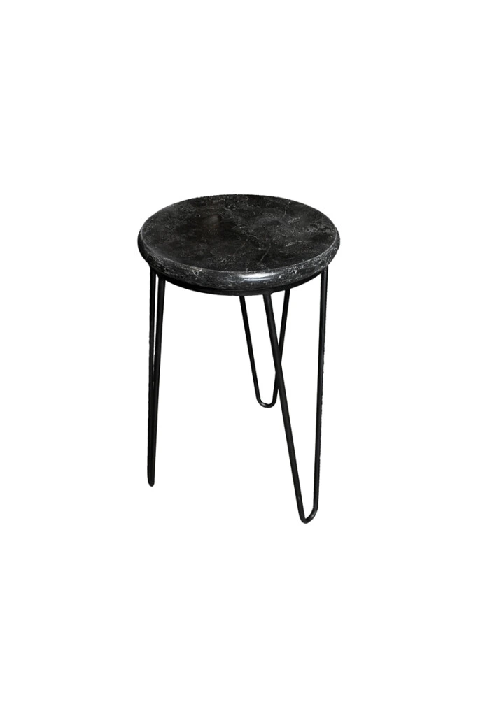 POSH - MESA LATERAL POSH GRIS GFD166-1P PIEDRA/METAL 30DIAMX50H CM (UNIDAD)