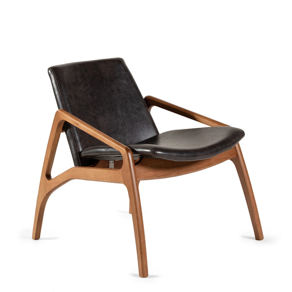 Balder - POLTRONA BALDER MADERA Y CUERINA 63X70X69H (UNIDAD)