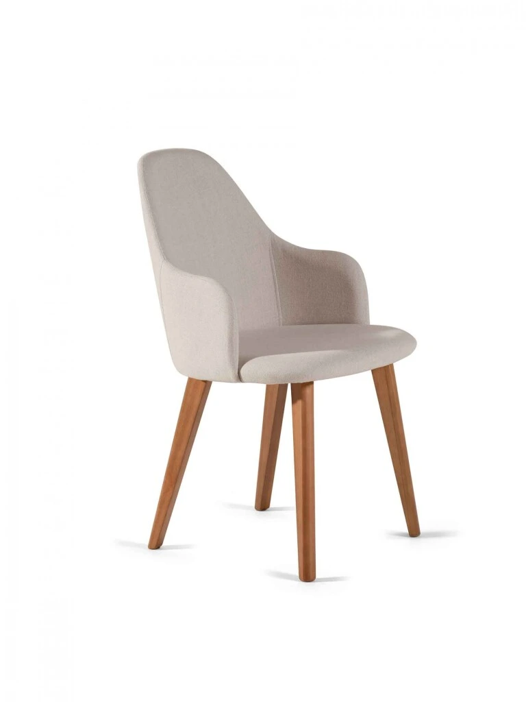 Solar - SILLA SOLAR C/BR MADERA NATURAL Y TELA (UNIDAD)
