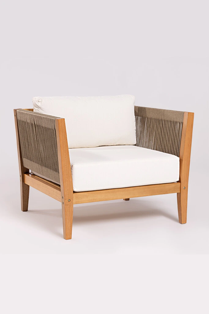 CANNES POLTRONA - POLTRONA CANNES CUERDA RAMI Y ACQUABLOCK CRUDO 86x74x66CM JATOBA (UNIDAD)