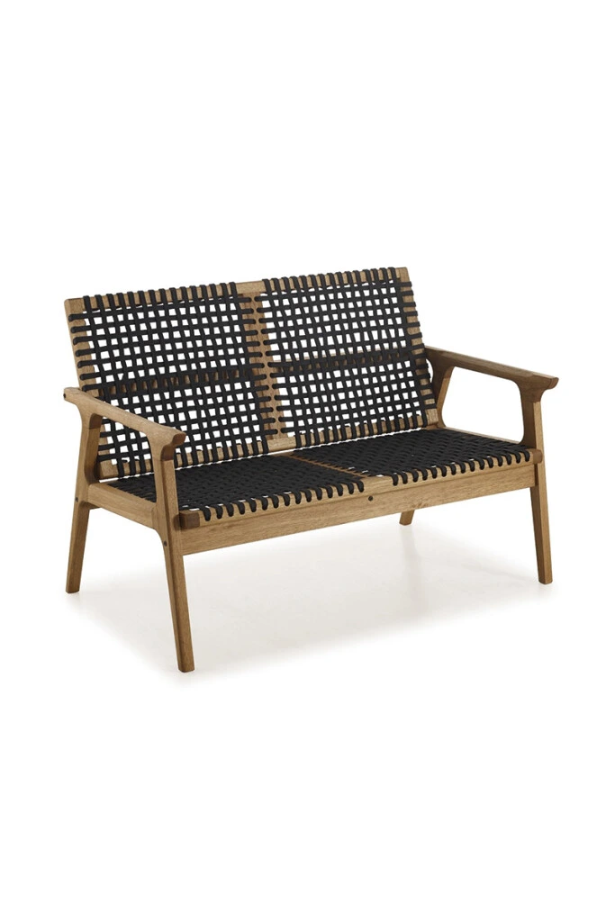 TRACO SOFA - SOFA TRACO 2 LUGARES CUERDA NEGRA 119x72x83CM JATOBA (UNIDAD)