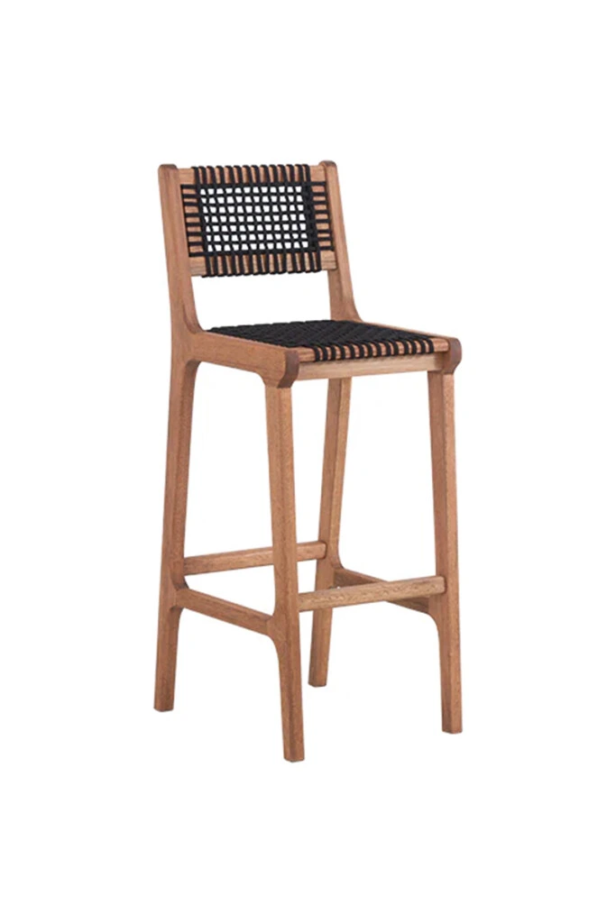 TRACO BANQUETA - BANQUETA ALTA TRACO CUERDA NEGRA 40x46x106/75CM JATOBA (UNIDAD)
