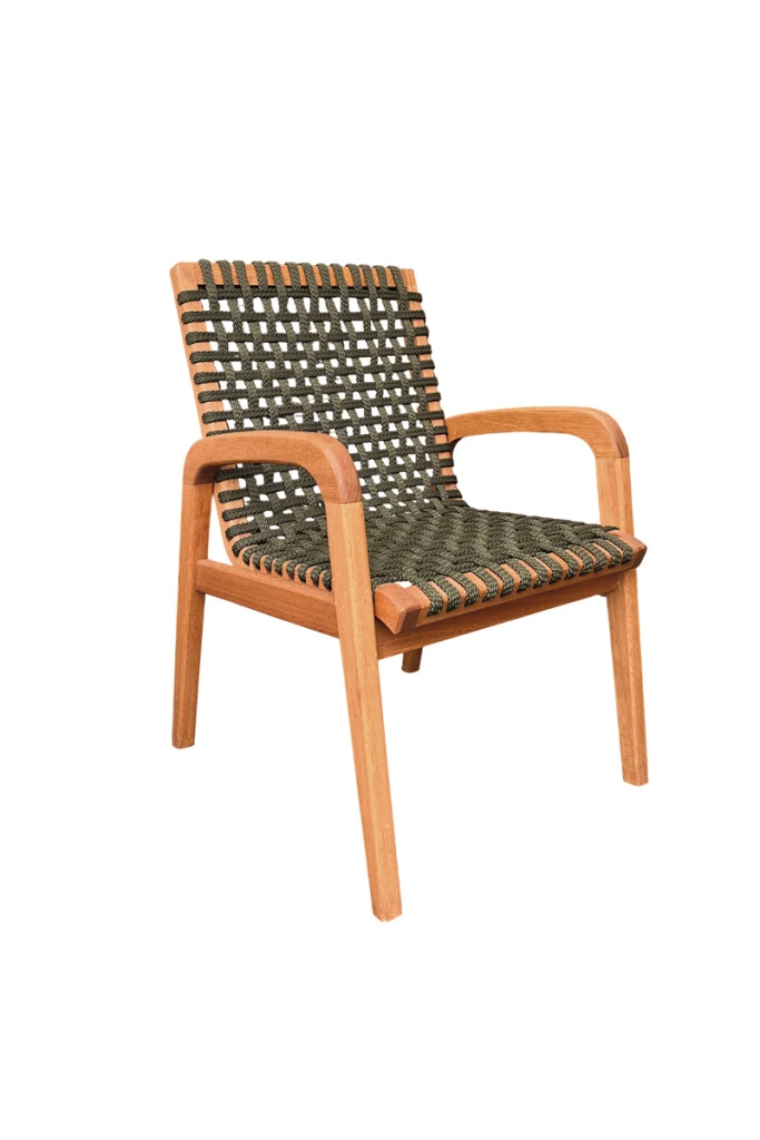 TRACO SILLA - SILLA TRACO C/BRAZO CUERDA VERDE 56x62x85CM JATOBA (UNIDAD)