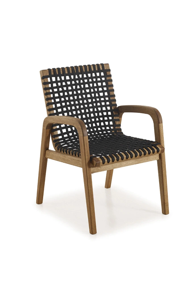 TRACO SILLA - SILLA TRACO C/BRAZO CUERDA NEGRA 56x62x85CM JATOBA (UNIDAD)