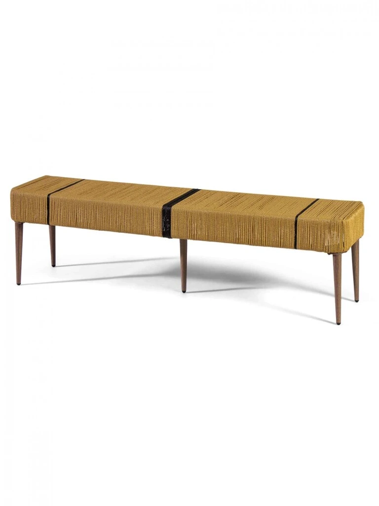 PUFFS, BANCOS Y BANQUETAS - BANQUETA EN RATTAN SINTETICO 2056C (D) 160X36X46H CM (UNIDAD)