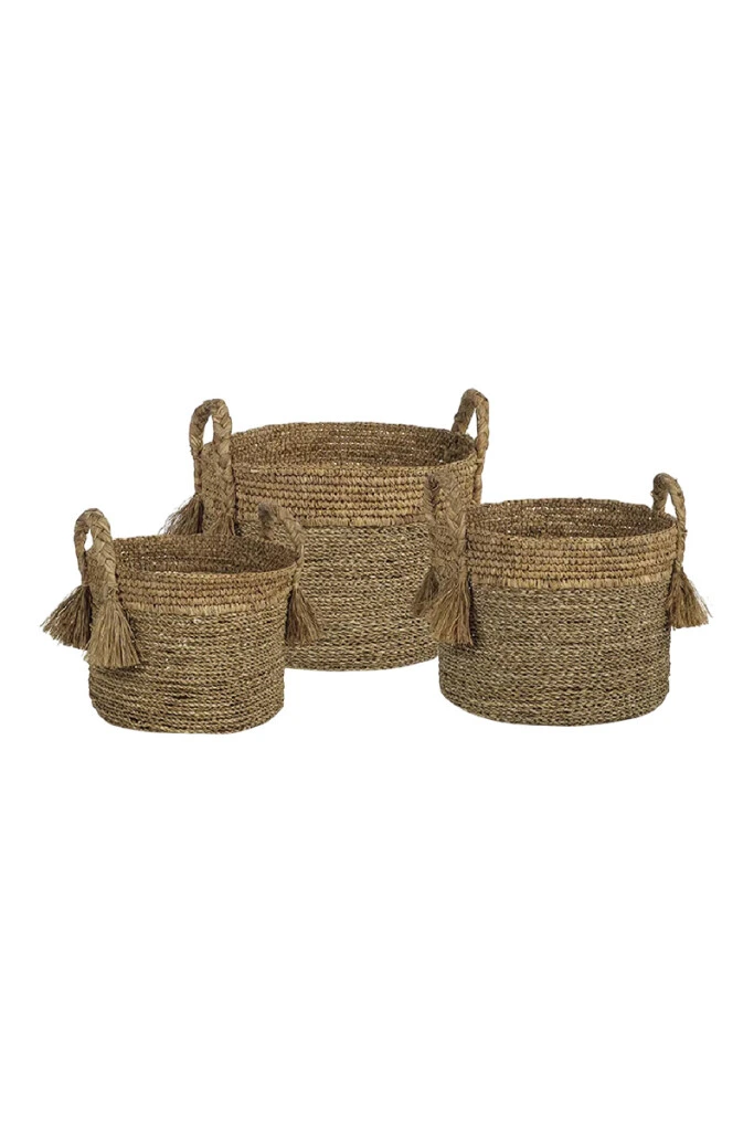 CANASTOS - SET X 3 CANASTOS SUMATRA SISAL Y SEAGRASS (UNIDAD)
