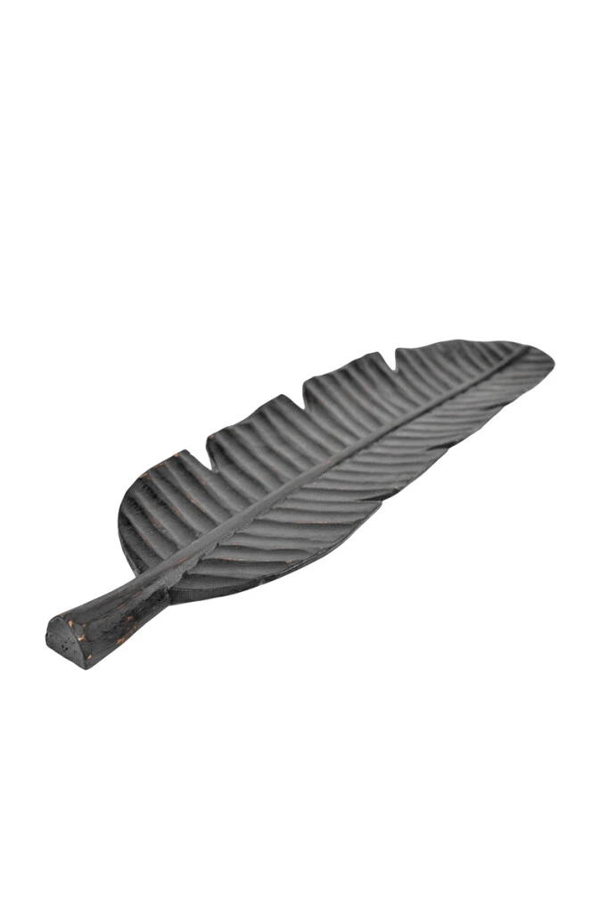 ADORNOS - CENTRO DE MESA TROPICAL LEAF BLACK 61X17X4H CM (UNIDAD)