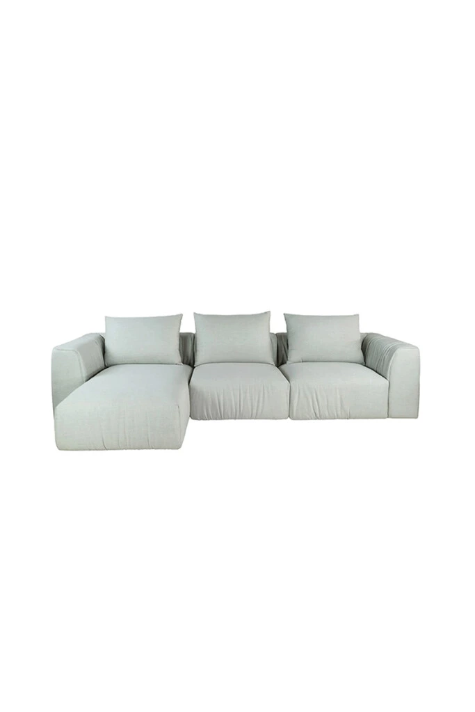 CORSO - SOFA CORSO CHAISE LONGUE IZQUIERDO 296X105X80CM TELA GRIS CLARO (UNIDAD)