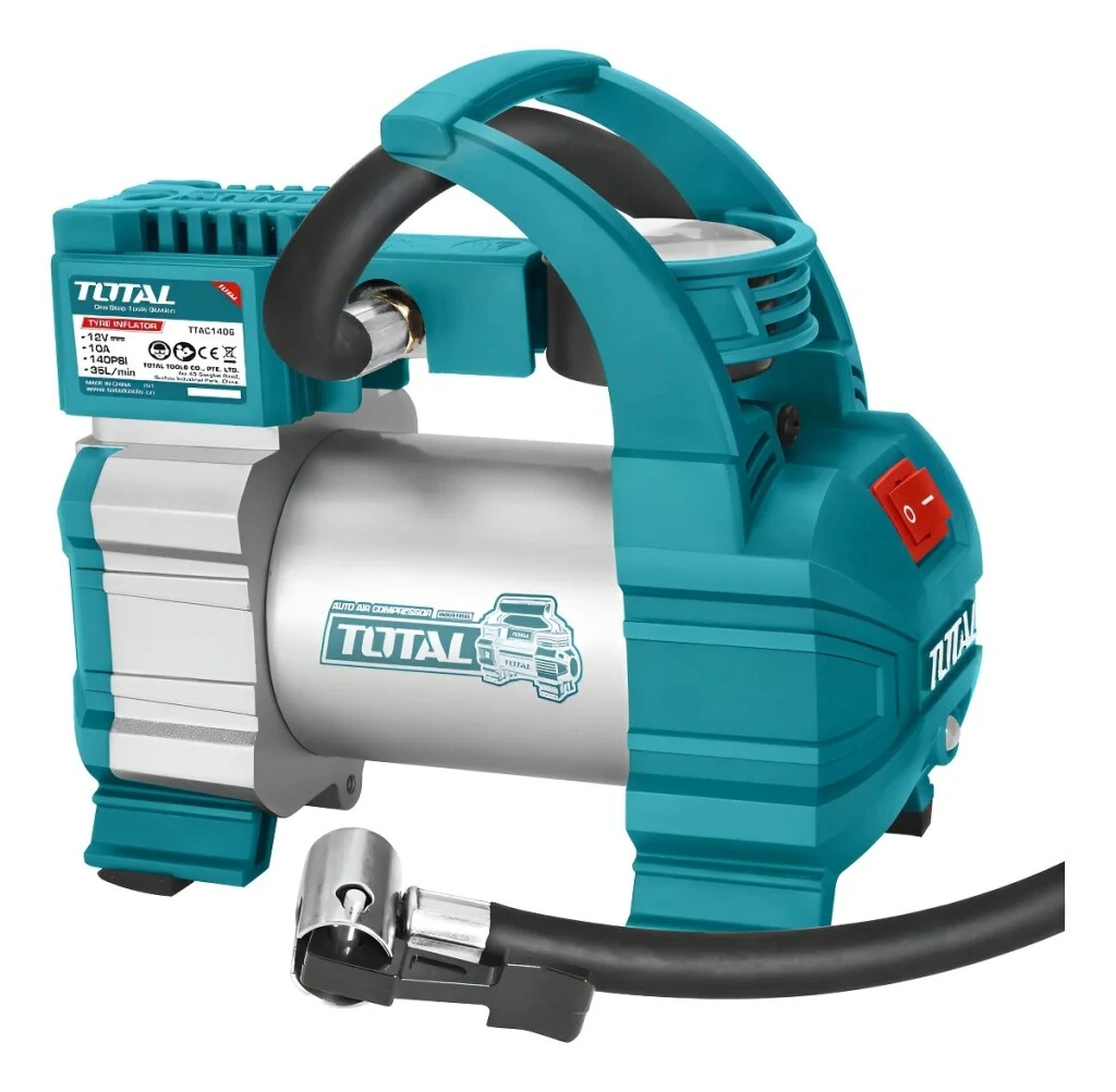 Inflador Total Para Autos Vehículos Con Manómetro 140psi
