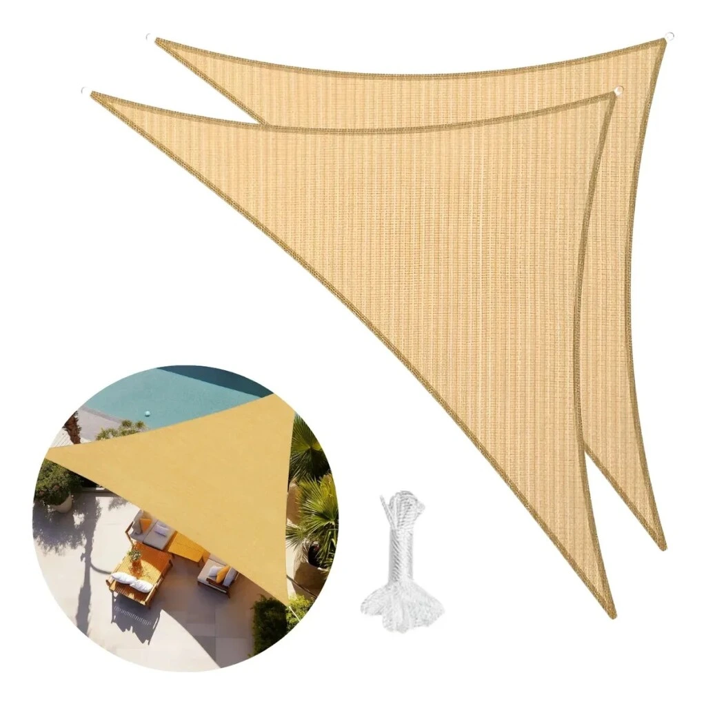Toldo Vela Triangular 3x3x3mt Beiga