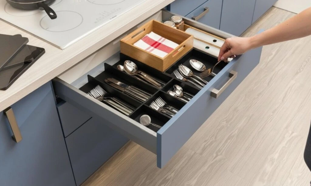 Organizador De Cubiertos Negro Madera 550.31.300