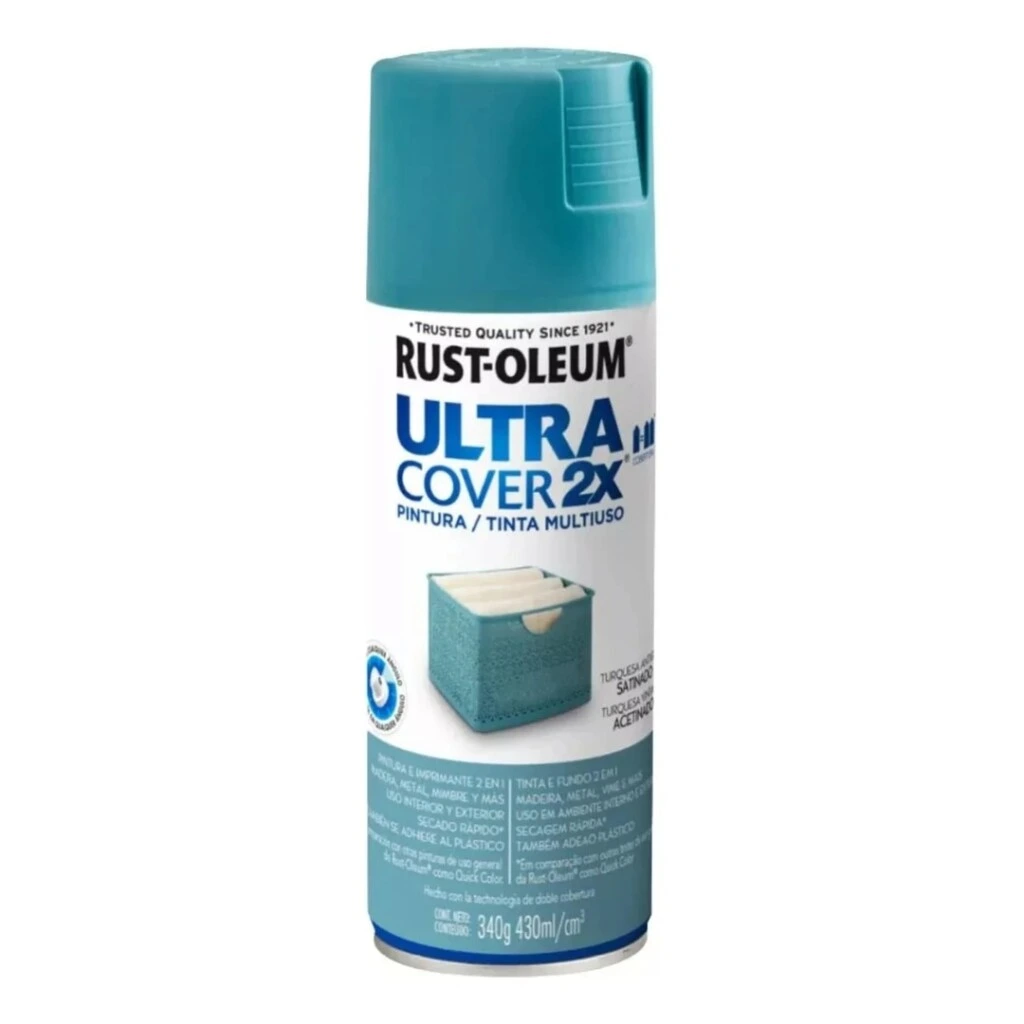 Pintura Aerosol Rust-Oleum 2X Cubre el Doble Turquesa Satinado