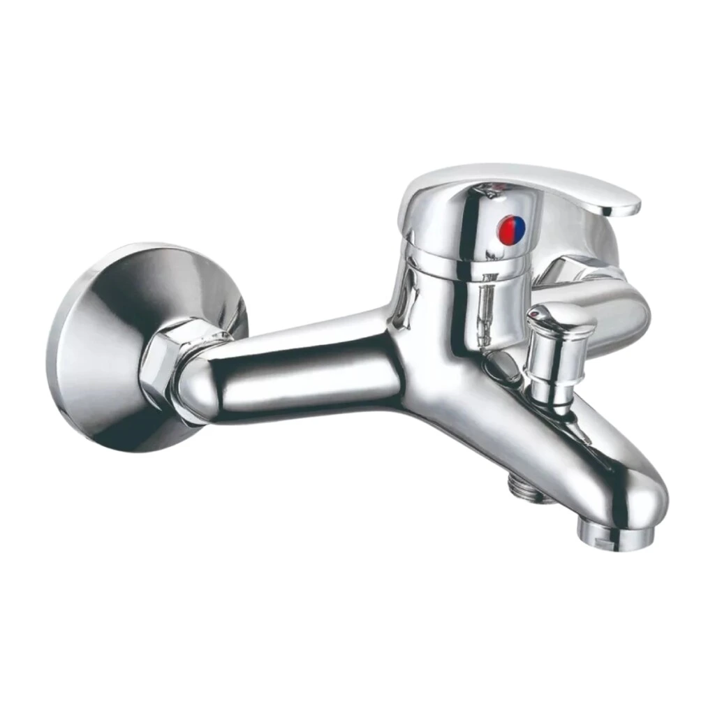 Monocomando para bañera, zinc, 35mm, línea U Home, modelo económico, cromado.