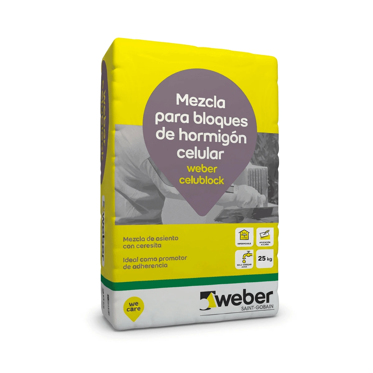 Mortero Adhesivo HCCA Weber Celublock 25 kg