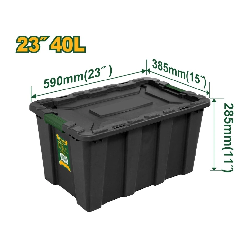 Contenedor Plástico Apilable 40L Negro Jadever