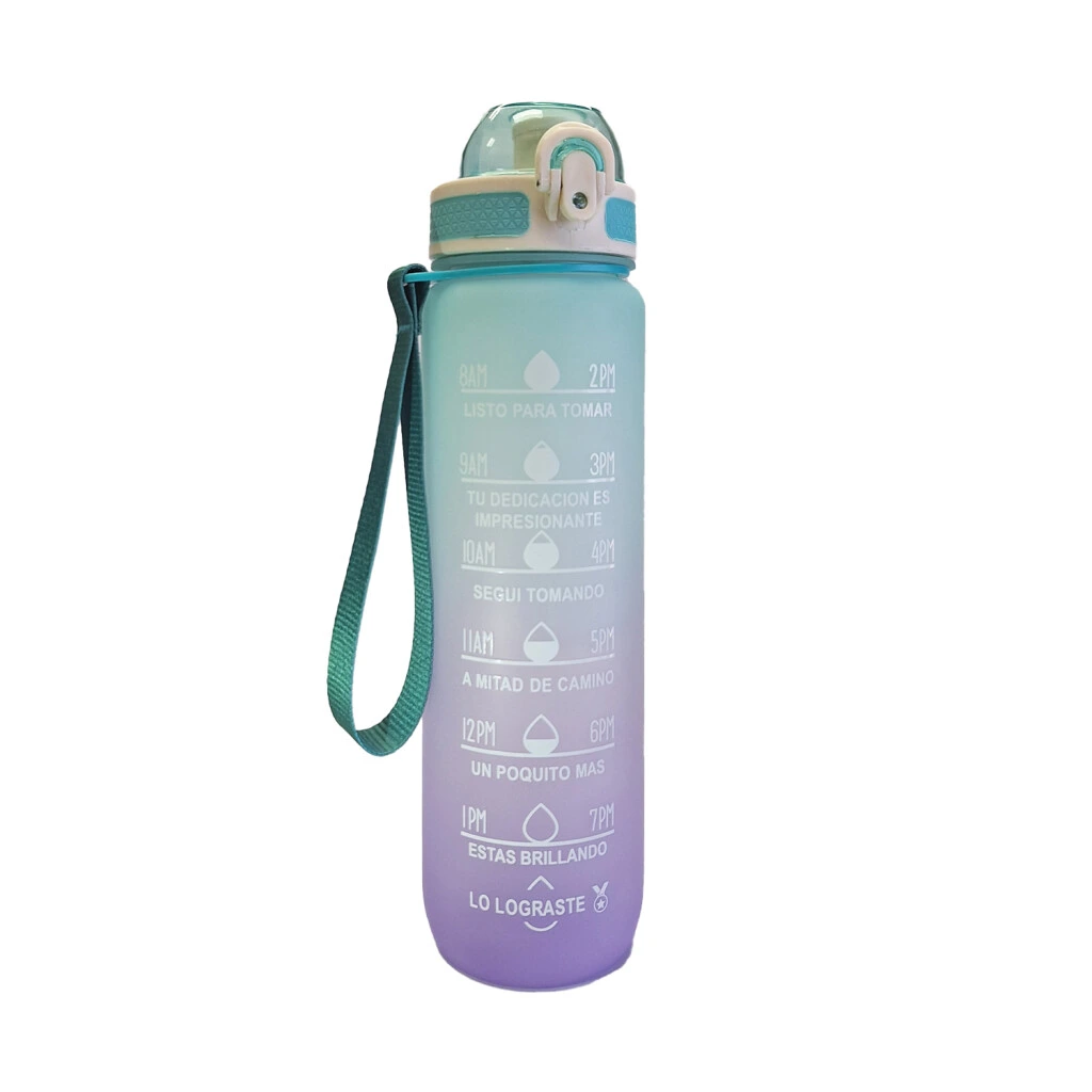 Botella de Agua Motivacional 1 Litro - Violeta