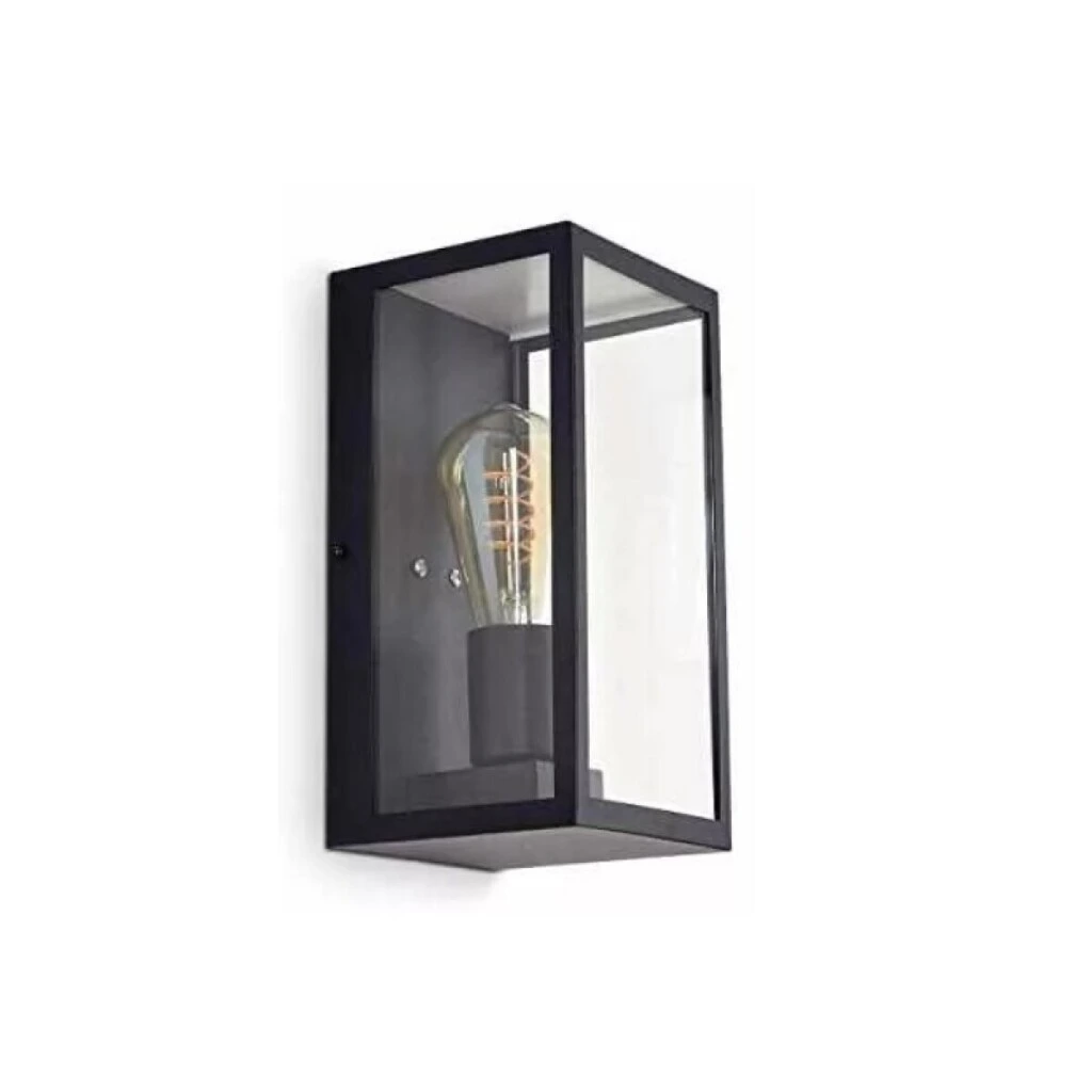 Farol Rectangular de Pared 3 Caras Negro