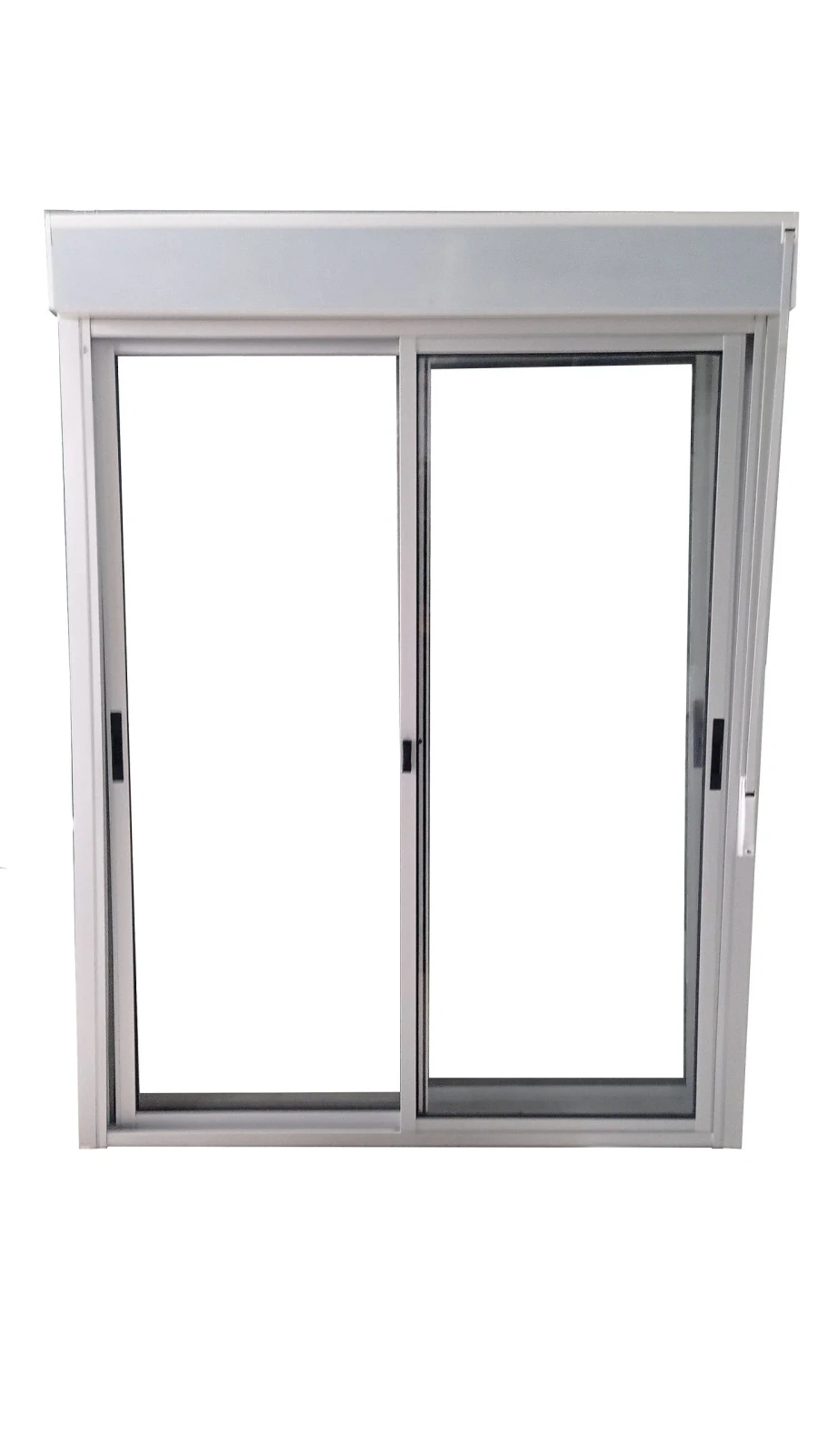 Ventana de aluminio con cortina de enrollar de 150×200