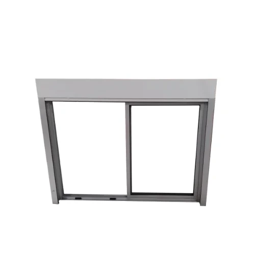 Ventana de aluminio con cortina de enrollar de 150×120