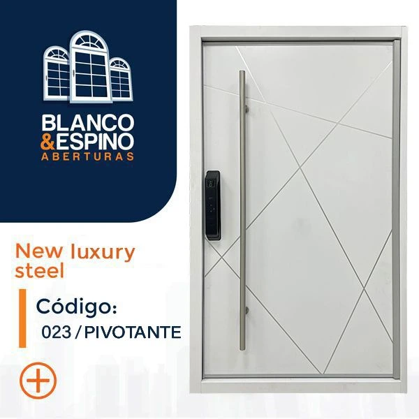 Puerta de chapa galvanizada COD 023/ PIVOTANTE blanca