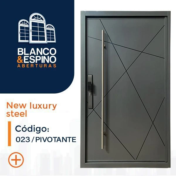 Puerta de chapa galvanizada COD 023/ PIVOTANTE gris