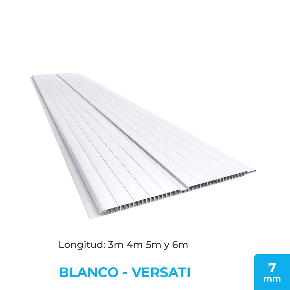 Cielorraso de PVC Blanco – Versati 20cm x 7mm