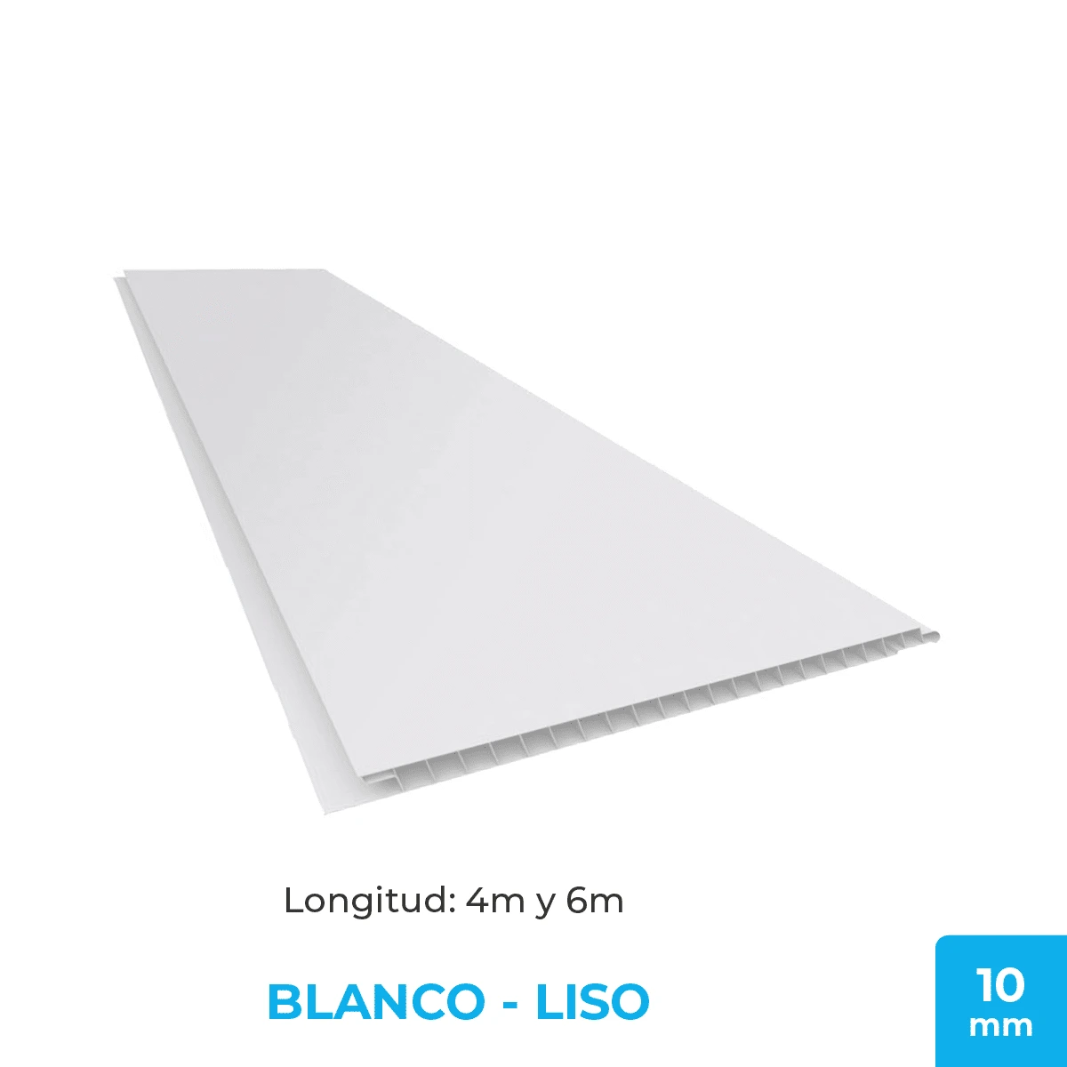 Cielorraso de PVC Blanco Liso – Plasbil 20cm x 10mm