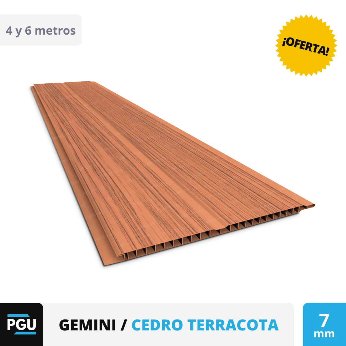 Cielorraso de PVC – Color madera de 7mm