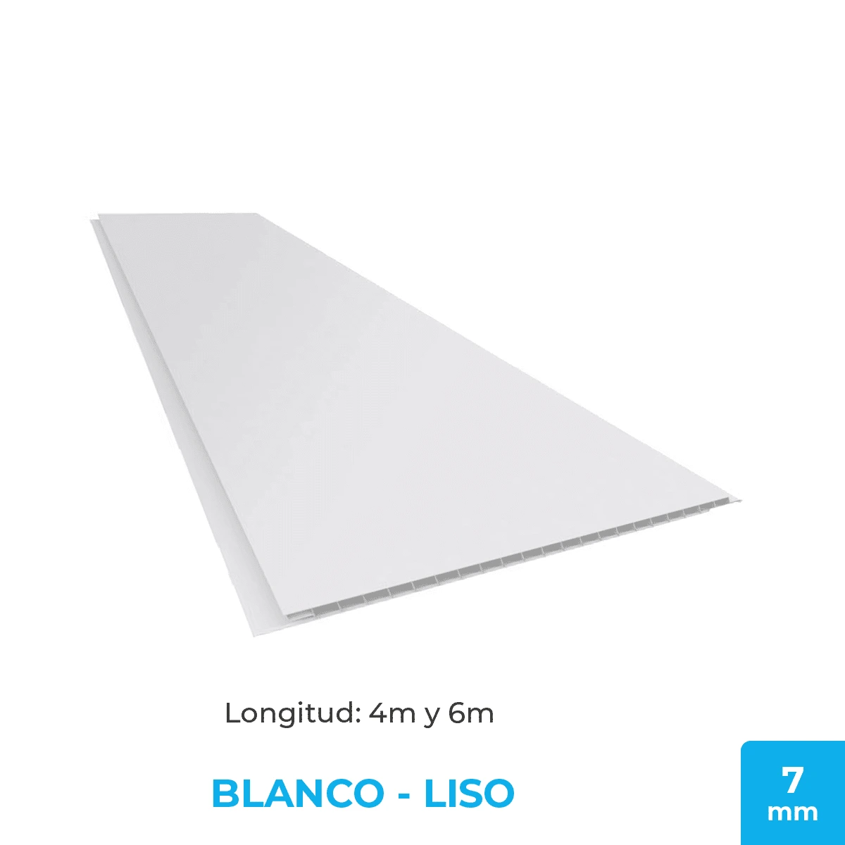 Cielorraso de PVC Blanco Liso – Plasbil 20cm x 7mm