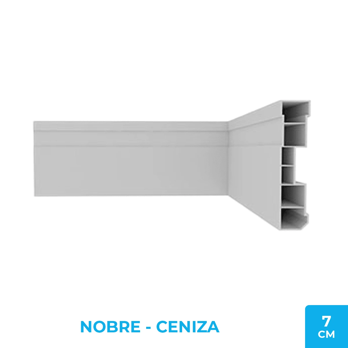 Zócalo Nobre 7cm – PVC Plasbil Cielo Raso Ceniza