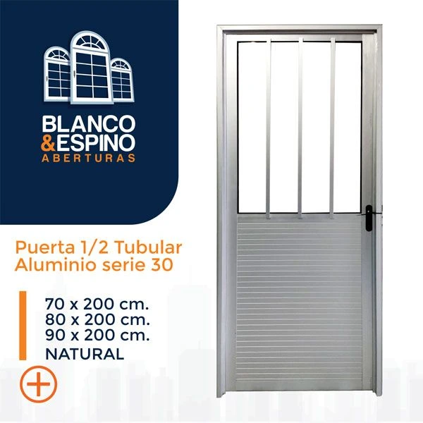 PUERTA ALUMINIO SERIE 30 – Tubular Natural