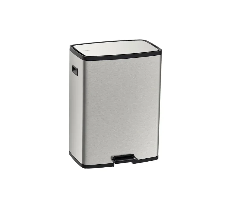 BASURERO TRAMONTINA OCTOS DE ACERO INOXIDABLE PEDAL 45 L PLATEADO