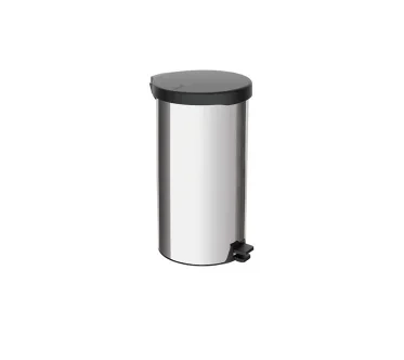 BASURERO CON PEDAL TRAMONTINA DE ACERO INOXIDABLE 30L PULIDO PLATEADO
