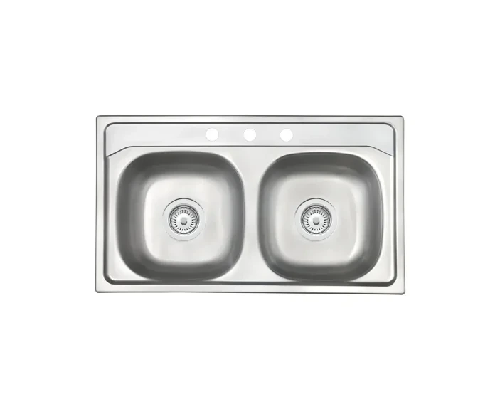 BACHA TRAMONTINA CALIFORNIA DOBLE ACERO INOXIDABLE 84X48 CM GRIS
