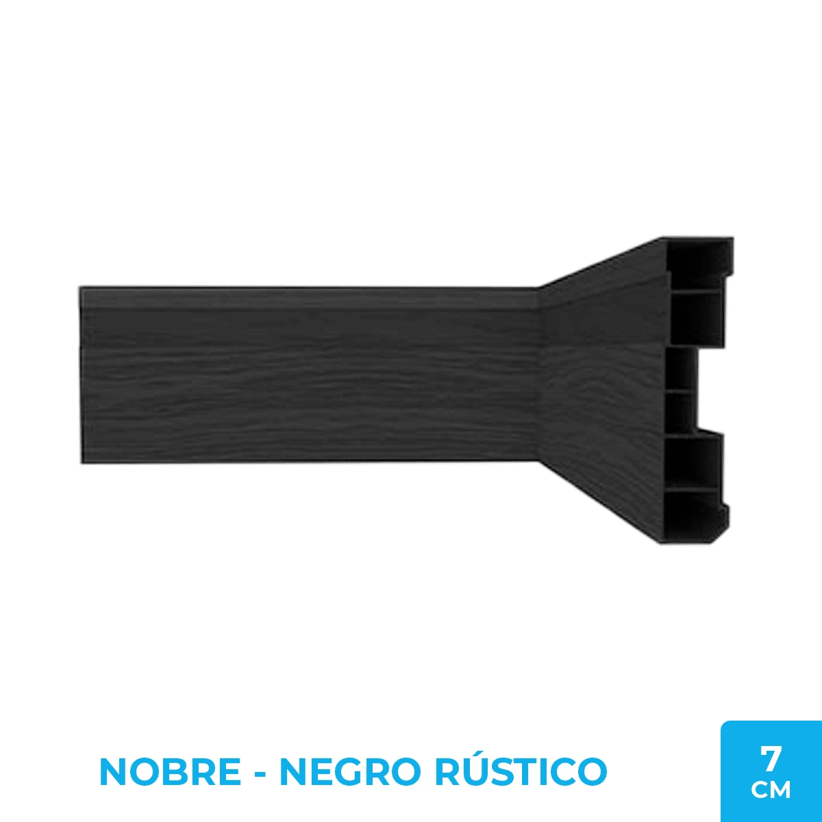 Zócalo Nobre 7cm – PVC Plasbil Cielo Raso Negro Rustico