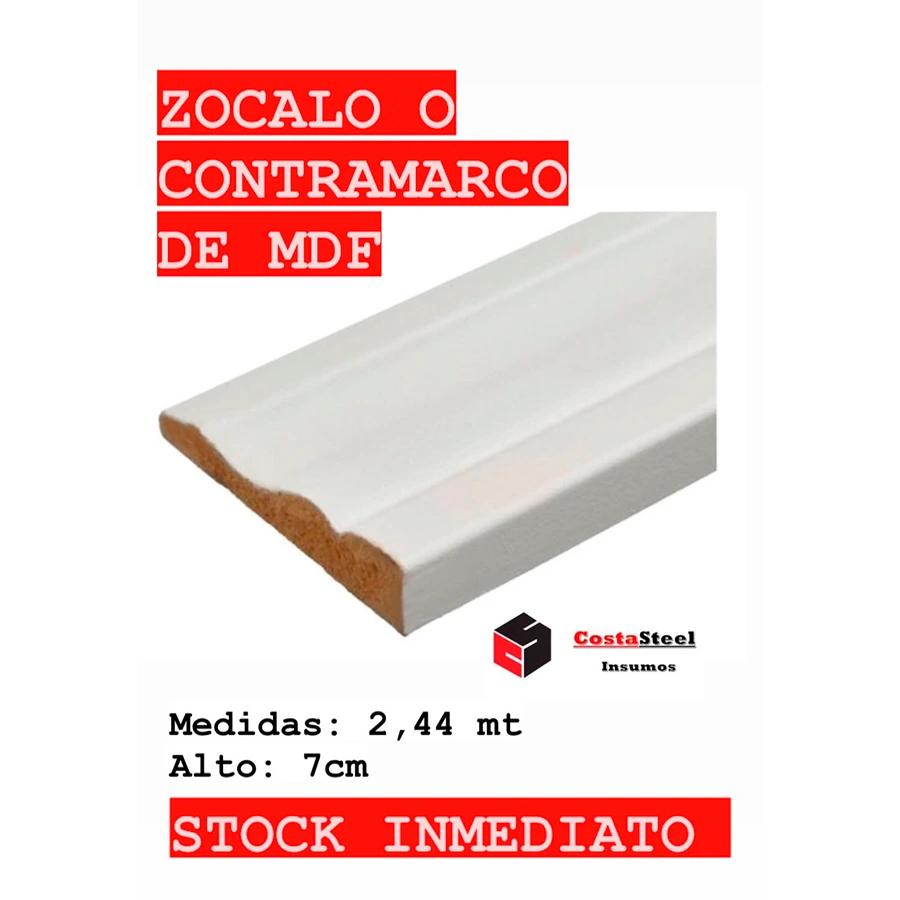 Contramarco Mdf pre pintado blanco 2.44 mts