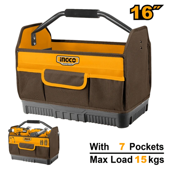 Bolso de Herramientas  con  Base Reforzada 16″ con 7 Bolsillo – 15kg