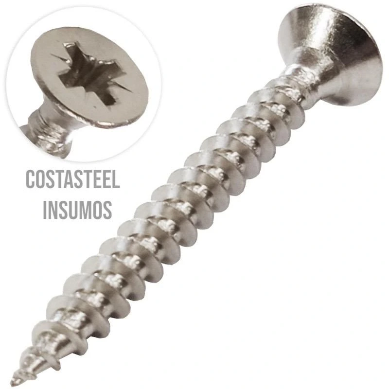Tornillo de acero inoxidable 40×60 punta aguja x100