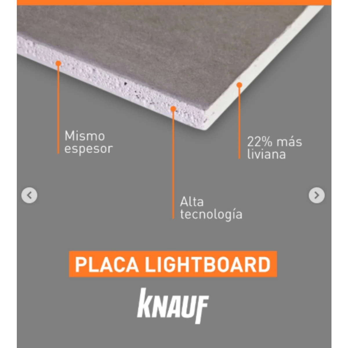 Placa Liviana KNAUF 12.5mm