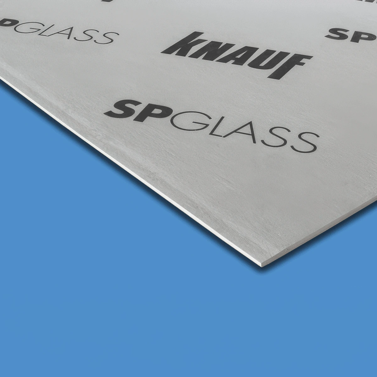 Placa de Yeso Exterior SP Glass Knauf 12,5 mm × 1,20 m × 2,40 m