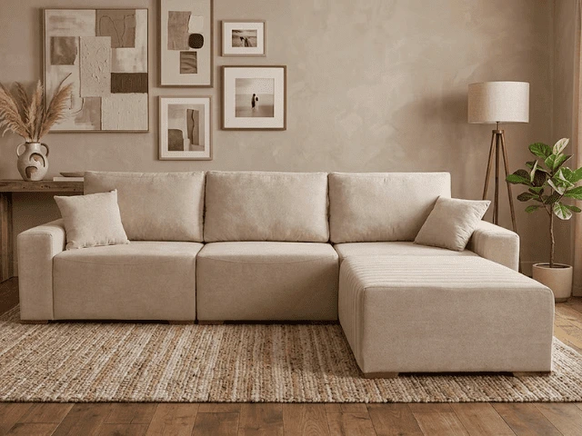 Sofá Esquinero Versatille boucle versailles beige