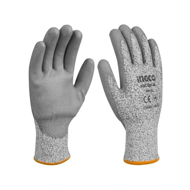 GUANTES GRIS RESISTENTE A CORTES HGCG01-XL INGCO TALLE