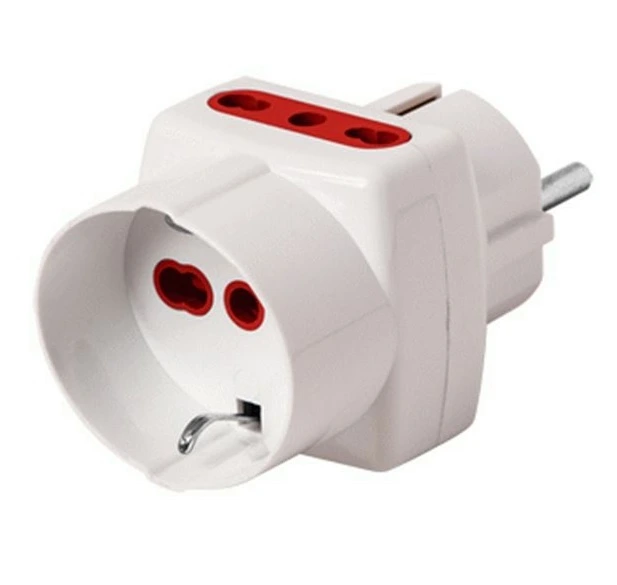 Adaptador Schuko + 2X3L a Schuko Conatel