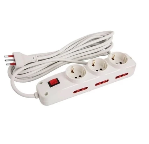 Alargue 3 metros 3xSchuko 6x3L a ficha 3L Conatel
