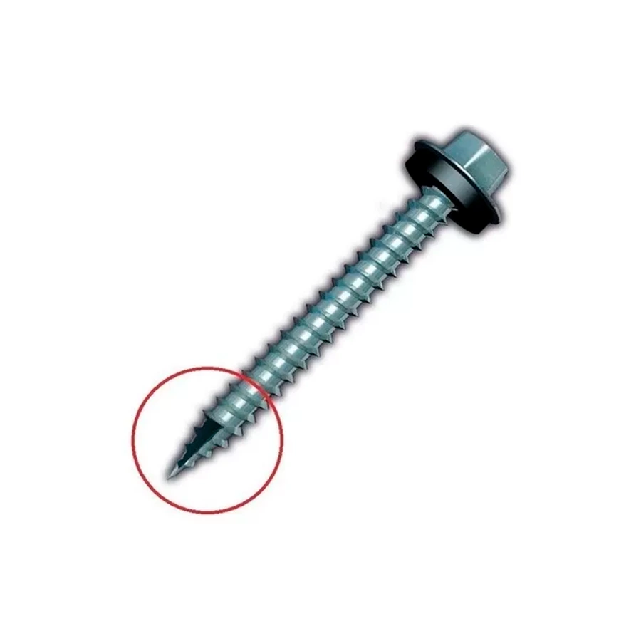 Tornillo auto con goma 3,8cm punta aguja